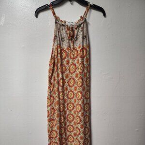 Kindred Cotton Maxidress spaghetti straps Large Yellow Green Gold Rayon Summer
